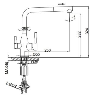 Смеситель для кухни Frap F4396-30 хром